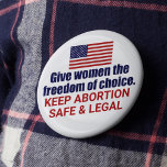 アメリカで保のPro Choice Aboration SafeとLegal 缶バッジ<br><div class="desc">アメリカ与えでは女性が自由に選べる。それは私たちの民事権だ。女はみな選ぶ権利を有する。保妊娠中絶は安全で合法。愛国的なアメリカ国旗のボタン。SCOTUSと戦ってロー荷車を引くV.ウェイドを倒す。</div>