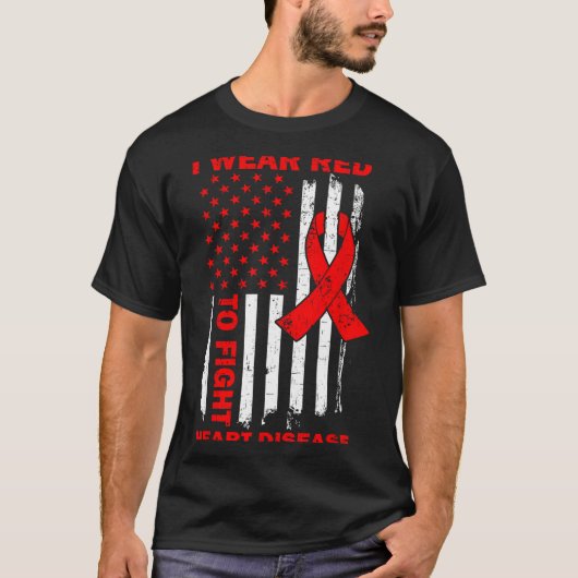 アメリカで心臓病啓発活動のために赤を着る Tシャツ (正面)