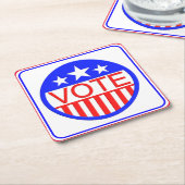 アメリカで投票 スクエアペーパーコースター (アングル)