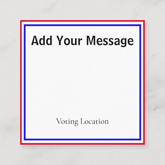 アメリカで投票 スクエア名刺 (裏面)