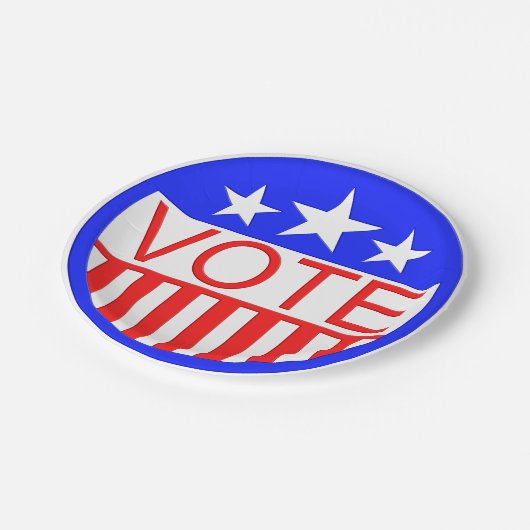 アメリカで投票 ペーパープレート (アングル)