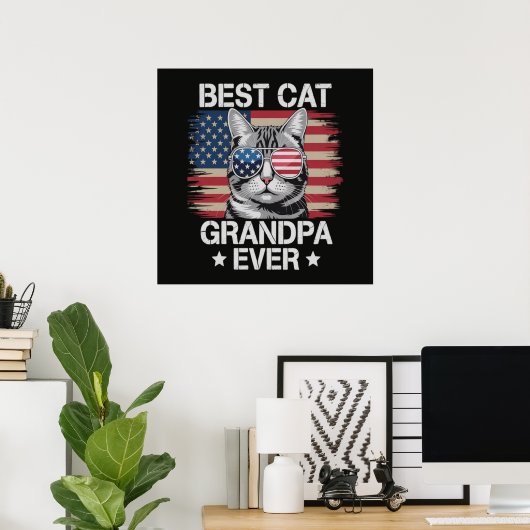 アメリカで最高の猫のおじいちゃん ポスター (ホームオフィス)