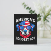 アメリカで最高の男の子犬 ポストカード (スタンド正面)