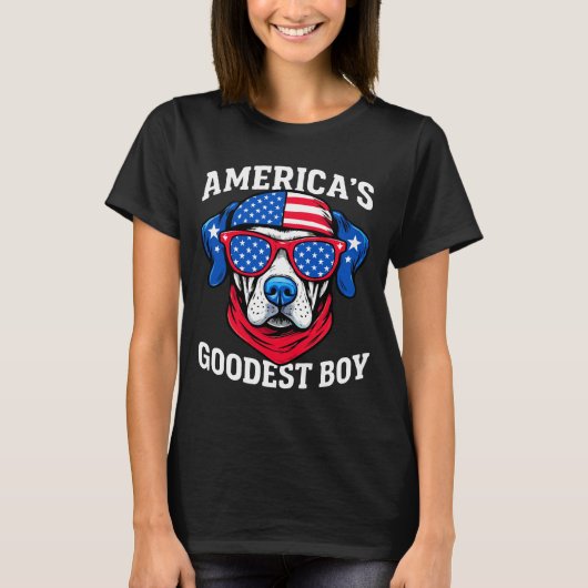 アメリカで最高の男の子犬 Tシャツ (正面)