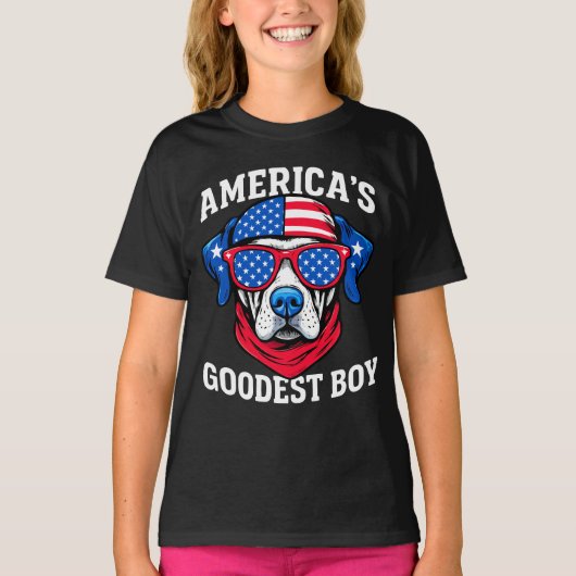 アメリカで最高の男の子犬 Tシャツ (正面)