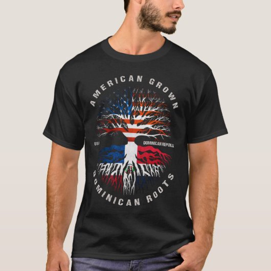 アメリカで栽培されたドミニカのルーツ・ドミニカ共和国 Tシャツ (正面)