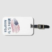 アメリカで様式化された旗を作る ラゲッジタグ (正面横)