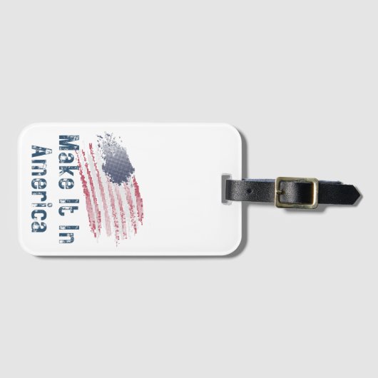 アメリカで様式化された旗を作る ラゲッジタグ (正面横)