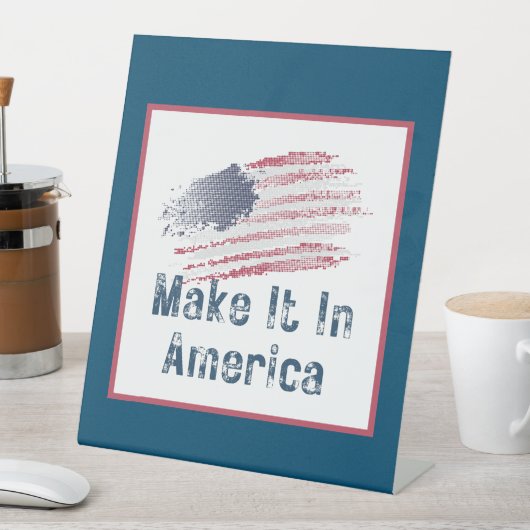 アメリカで様式化された旗を作る 台座サイン (インサイチュ)