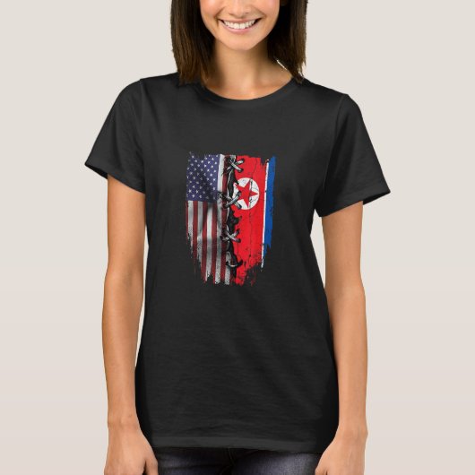 アメリカで育った北朝鮮ルーツ USA 北朝鮮 Tシャツ (正面)