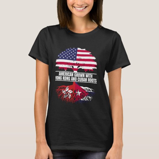 アメリカで育まれたフラグヘリテージ 香港キューバン Tシャツ (正面)