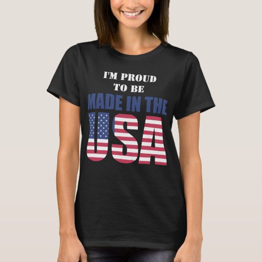 アメリカで誇りを持った作られる愛国心 Tシャツ (正面)