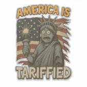 アメリカで関税化 – おもしろ愛国ユーモア シール (正面)