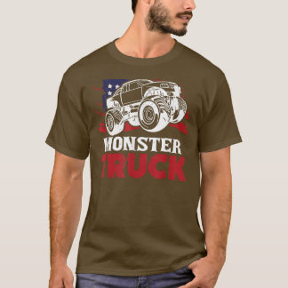 アメリカとの愛国怪獣トラック Tシャツ