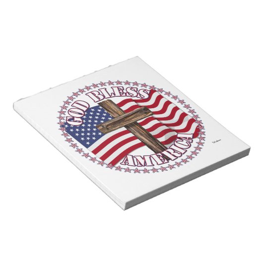 アメリカとアメリカとの十字架の神様の祝福50星 ノートパッド (アングル)