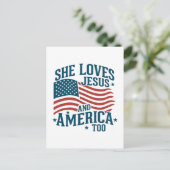 アメリカとイエスを愛し続ける彼女の国旗4日 シーズンポストカード (スタンド正面)