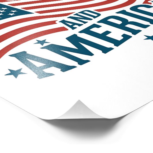 アメリカとイエスを愛し続ける彼女の国旗4日 フォトプリント            (角)