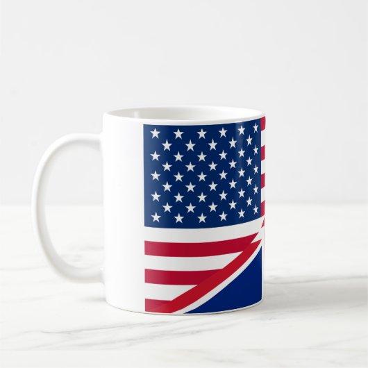 アメリカとイギリスの合併した国旗のマグカップ コーヒーマグカップ (左)