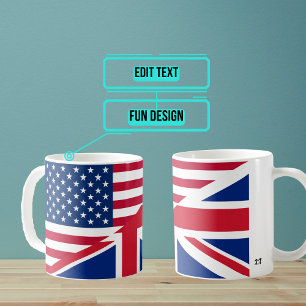 アメリカとイギリスの合併した国旗のマグカップ コーヒーマグカップ