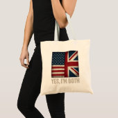 アメリカとイギリスの国旗を誇りに思う トートバッグ (正面(商品))