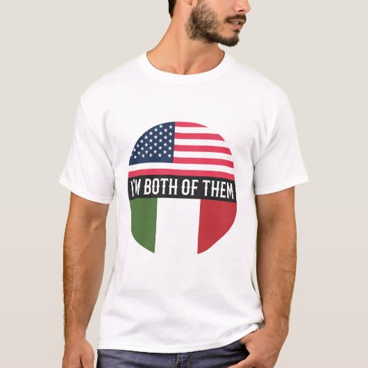 アメリカとイタリアの国旗の僕もその中の一人 Tシャツ (正面)