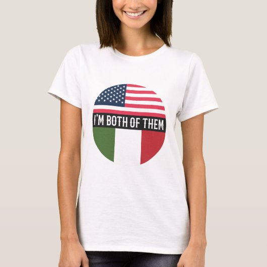 アメリカとイタリアの国旗の僕もその中の一人 Tシャツ (正面)