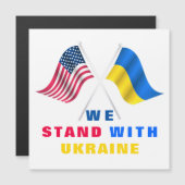 アメリカとウクライナの国旗カード 私たちはウクライナと一緒だ (正面/裏面)