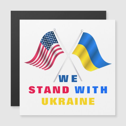 アメリカとウクライナの国旗カード 私たちはウクライナと一緒だ (正面/裏面)