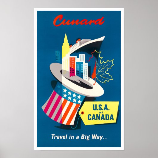 アメリカとカナダのヴィンテージ旅行ポスター ポスター (正面)