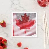 アメリカとカナダの国旗 スタンダードカクテルナプキン (インサイチュ)