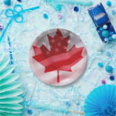 アメリカとカナダの国旗 ペーパープレート (パーティー)