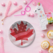 アメリカとカナダの国旗 ペーパープレート (パーティー)