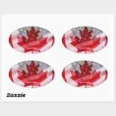 アメリカとカナダの国旗 楕円形シール (シート)