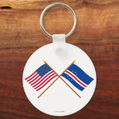 アメリカとカーボベルデが旗を越えた キーホルダー (正面)