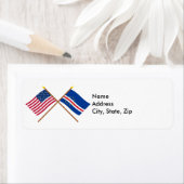 アメリカとカーボベルデが旗を越えた ラベル (インサイチュ)