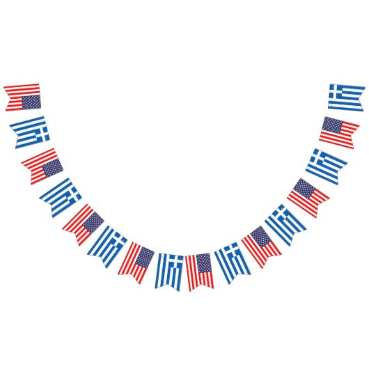 アメリカとギリシャ国際的の結婚式 バンティングフラッグ (全)