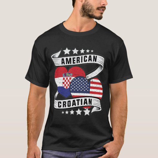 アメリカとクロアチアのシャツ Tシャツ (正面)