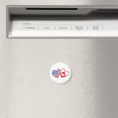 アメリカとグリーンランドの国旗ハート マグネット (インサイチュ (食洗機))