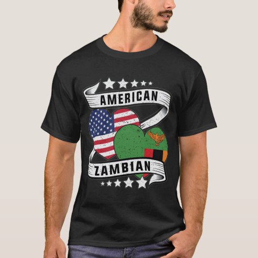 アメリカとザンビアのシャツ Tシャツ (正面)
