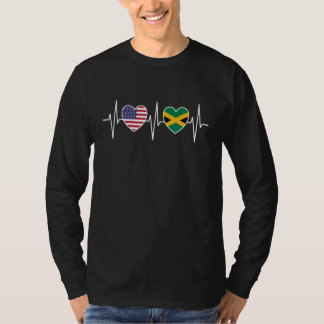 アメリカとジャマイカ ジャマイカ国旗 フラッグ Tシャツ