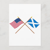 アメリカとスコットランドの十字型の旗（クロス） ポストカード (正面)
