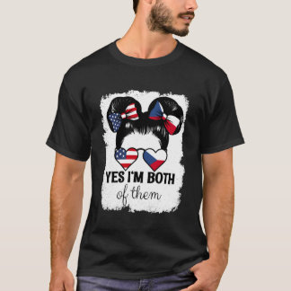 アメリカとチェコ共和国ミックスガールです Tシャツ
