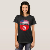 アメリカとチュニジアのヴィンテージ国旗のYes私は両方の Tシャツ (正面フル)