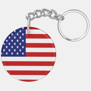 アメリカとテキサス州の国旗 キーホルダー