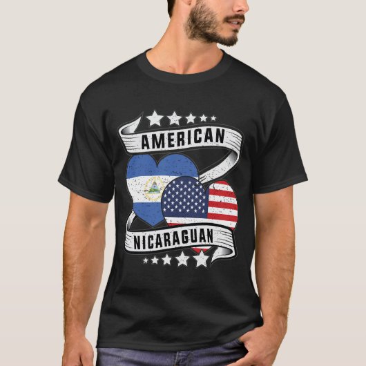 アメリカとニカラグアのシャツ Tシャツ (正面)