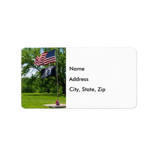 アメリカとポウフラッグス ラベル (正面)