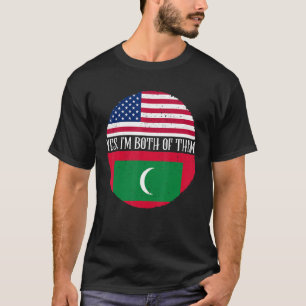 アメリカとモルディブのヴィンテージフラグYes私は両方の Tシャツ