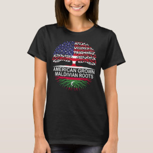 アメリカとモルディブ国旗アメリカ産モルディブの根 Tシャツ