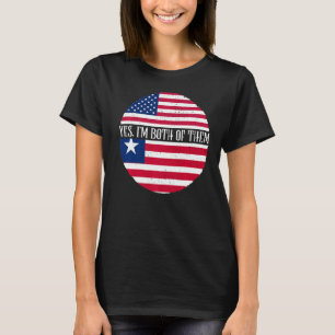 アメリカとリベリアのヴィンテージフラグYes私は両方の Tシャツ