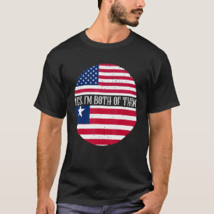 アメリカとリベリアのヴィンテージフラグYes私は両方の Tシャツ